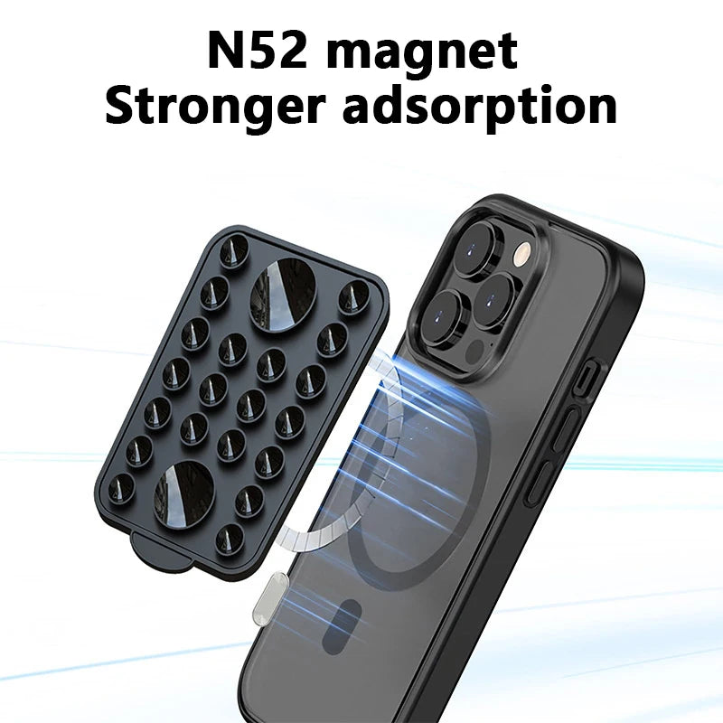 MagSafe Magnetic Phone Holder Suction Cup Silicone Wall Mount Magnetic Phone Mount PLUSH