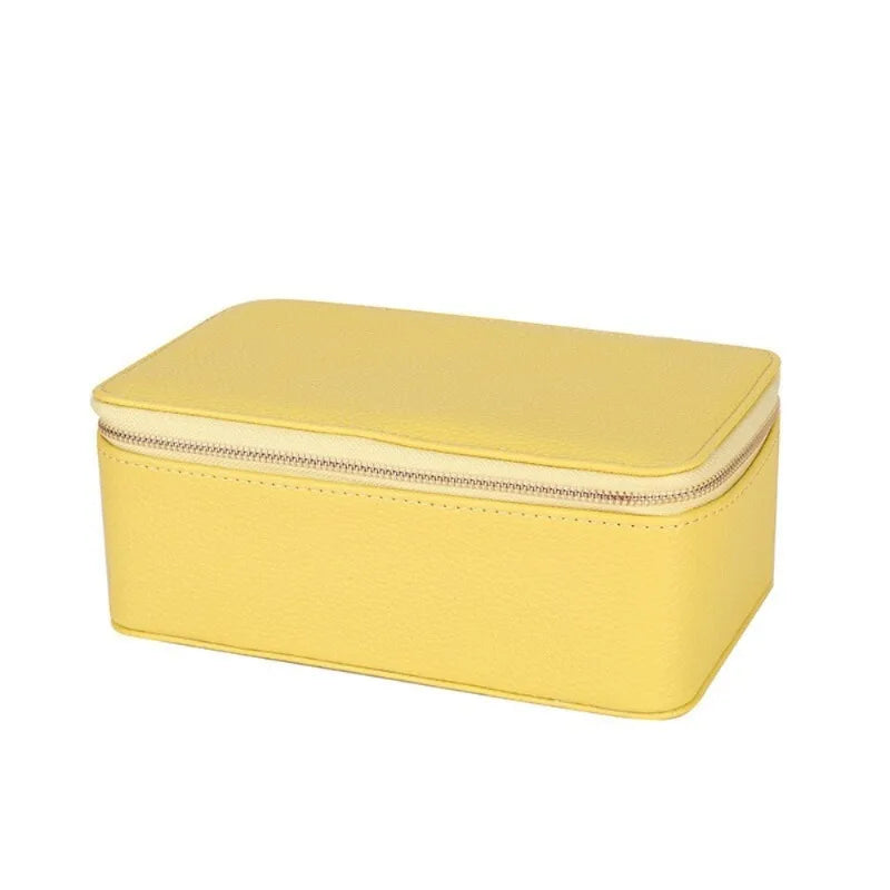 12-Grid Travel Jewelry Organizer PU Leather Case with Pouches Jewelry Storage Case PLUSH