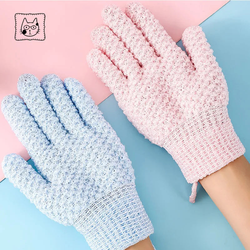 Nylon Exfoliating Bath Gloves – Body Scrubber Shower Mitts Exfoliating Bath Gloves PLUSH