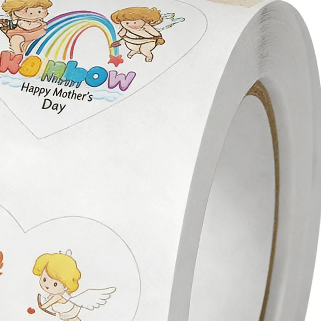 500pcs Heart Shape Stickers Roll – Wedding & Party Labels Decorative Sticker Roll PLUSH