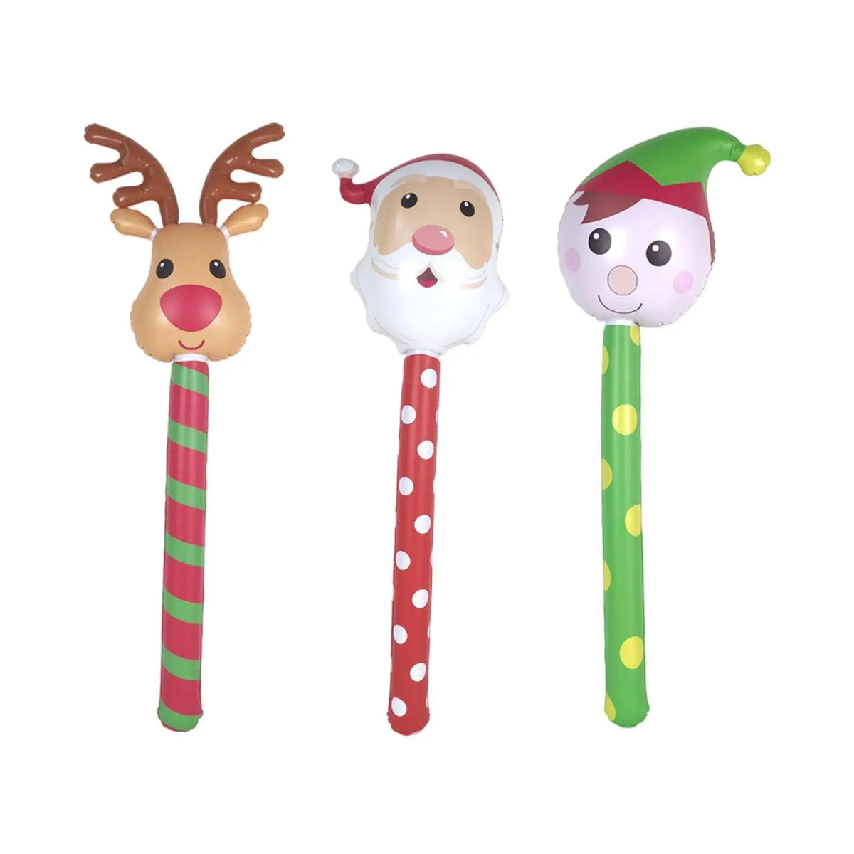 Christmas Inflatable Blow Up Sticks 3-Pack – PVC Party Props Inflatable Party Toy PLUSH