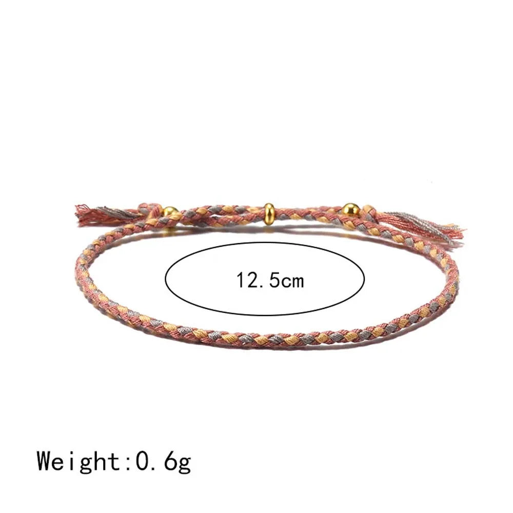 Adjustable Woven Bracelet – Colorful Bohemian Braid Charm Woven Charm Bracelet PLUSH