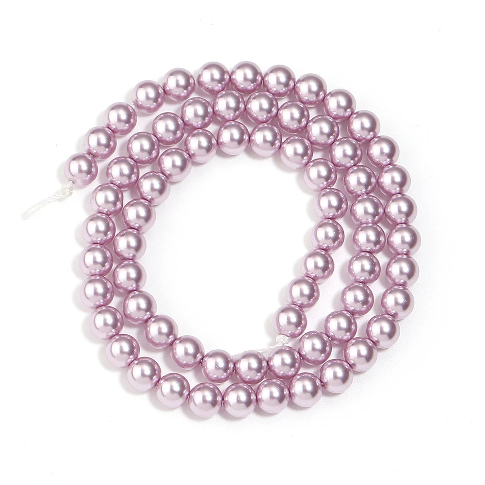 Purple Pearlescent Glass Spacer Beads 3–10mm | Imitation Pearl Glass Spacer Beads PLUSH 6mm