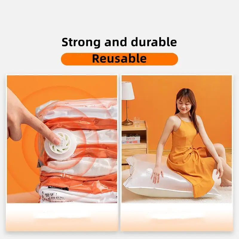 TAILI No-Pump Vacuum Storage Bags for Clothes & Blankets 3-5pc Vacuum Storage Bags PLUSH