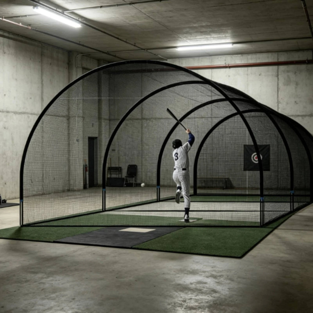 Arched Baseball Batting Cage with Frame | Backyard Training Baseball Batting Cage PLUSH