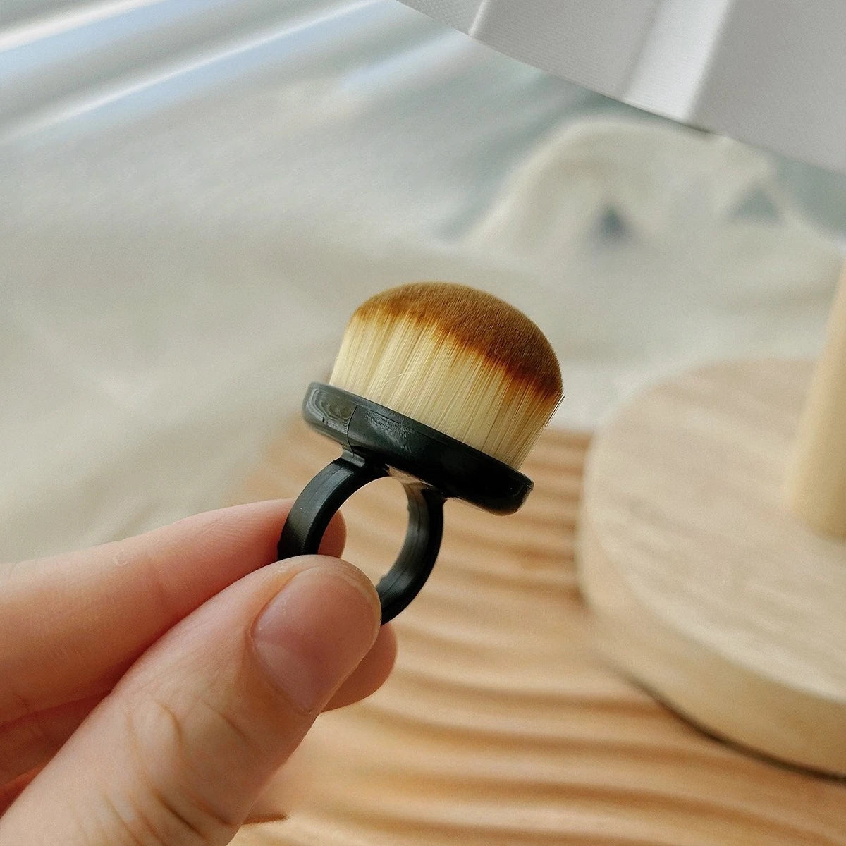 Ring Nail Dust Cleaning Brush – Manicure Tool | 3 Colors Nail Cleaning Brush PLUSH Black