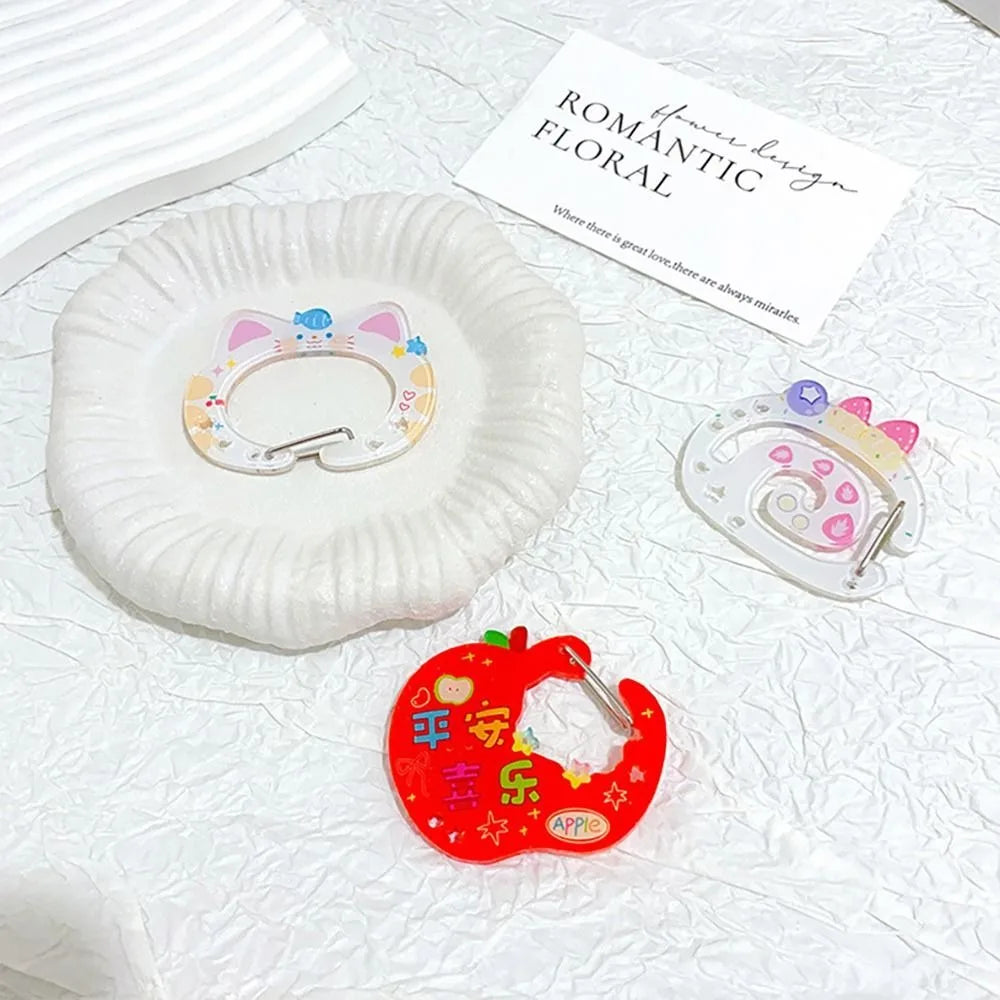 Cute Cartoon Acrylic Carabiner Keychain – Cat Piggy Snowman Cartoon Keychain PLUSH