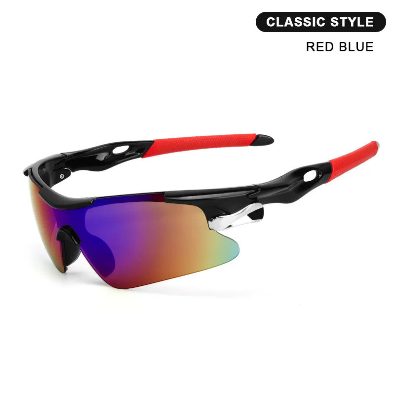 RIDERACE UV400 Cycling Sunglasses – Road & MTB Bike Goggles Cycling Sunglasses PLUSH RED BLUE