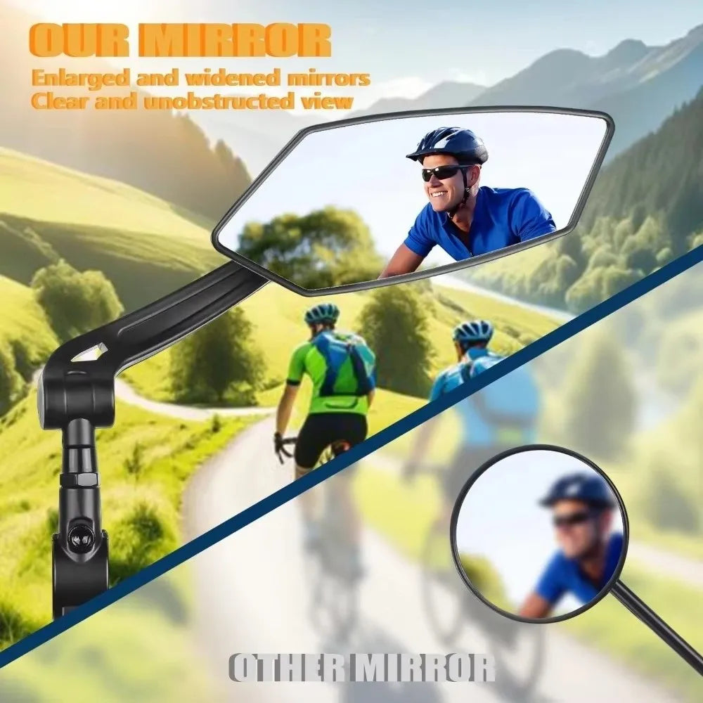 Wide Angle Anti-Glare Bicycle Handlebar Mirror | 360° Adjust Bicycle Handlebar Mirror PLUSH