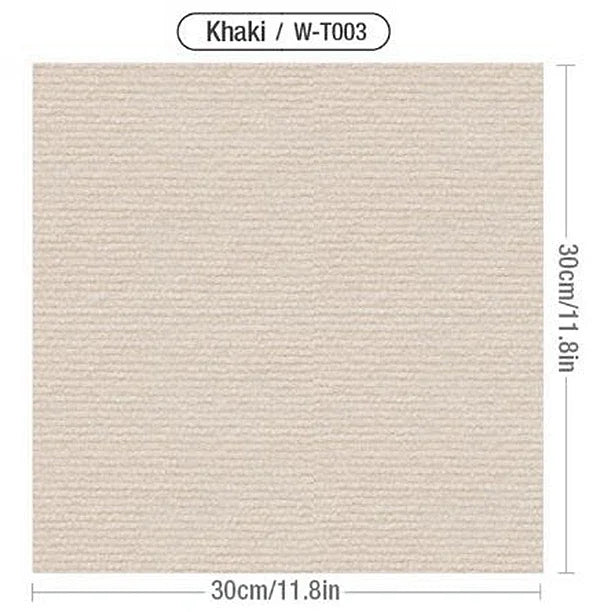 40pcs Self-Adhesive Carpet Tiles – DIY Peel & Stick Floor Mats Carpet Floor Tiles PLUSH Khaki-20Pcs