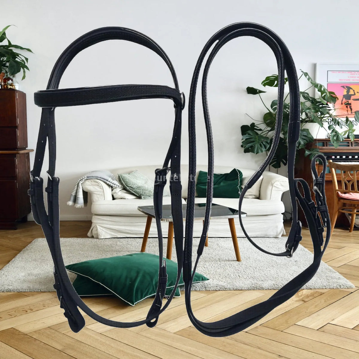 Horse Bridle with Reins – Easy-Clean Synthetic Equestrian Tack Horse Bridle PLUSH Default Title
