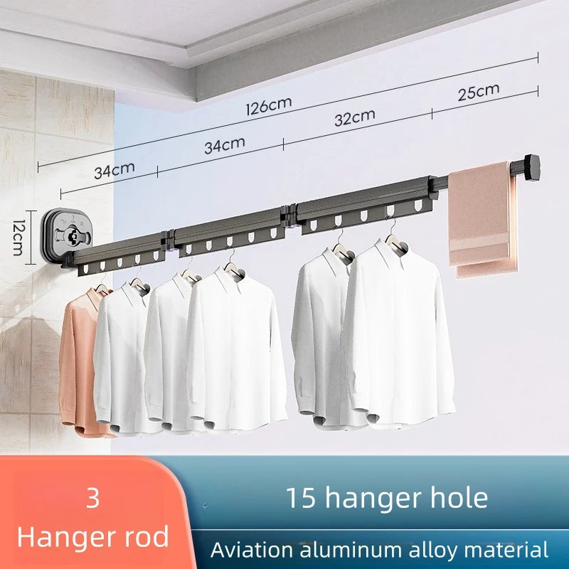 Wall-Mounted Folding Clothes Drying Rack | Retractable Aluminum Clothes Drying Rack PLUSH Drying Racks H3