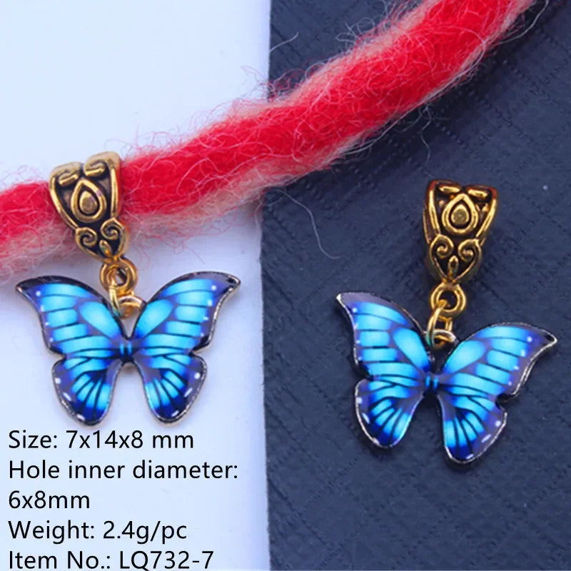 5pcs Hollow Flower Hair Cuffs – Dreadlock Braid Rings & Tubes