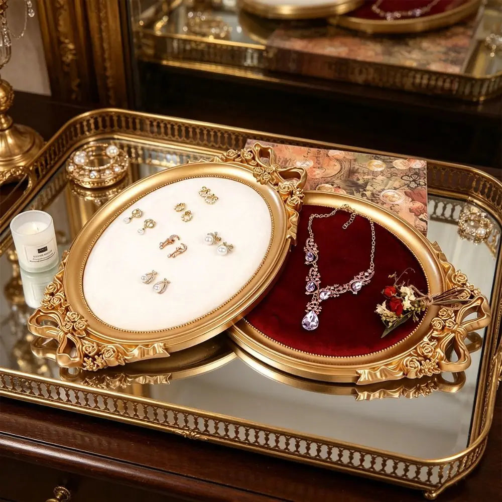 Vintage Velvet Jewelry Display Tray – Retro Organizer Stand Jewelry Display Tray PLUSH