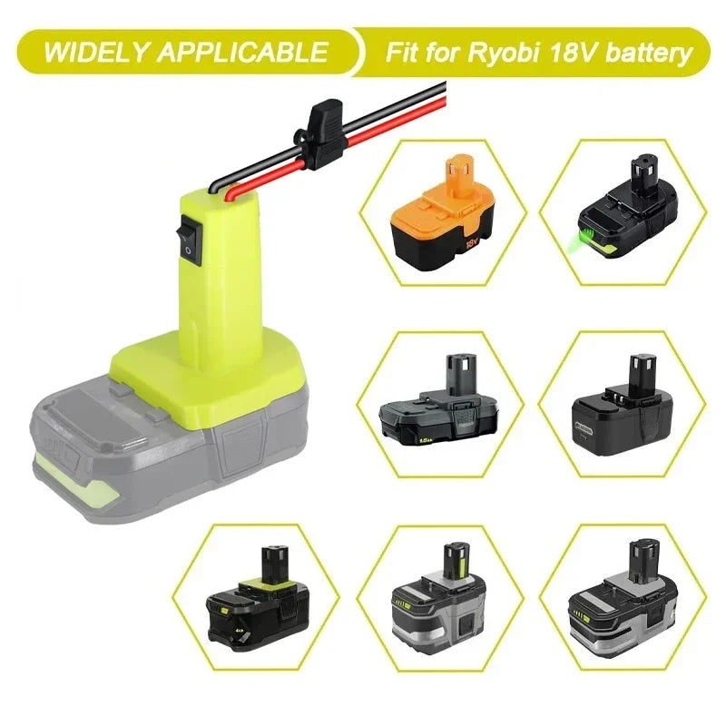 Ryobi 18V Battery Adapter Fuse Switch – DIY Power Wheels RC Battery Adapter PLUSH