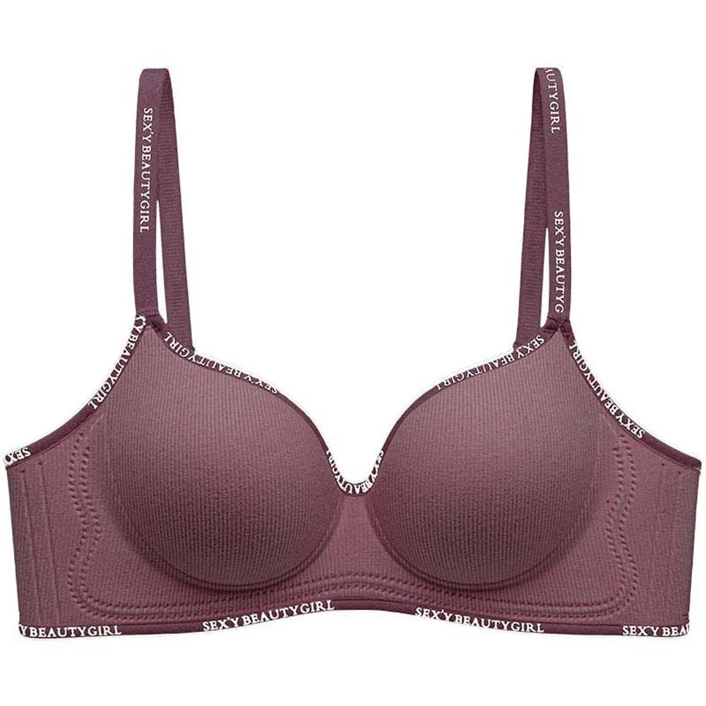 Women's Wireless Deep V Seamless Push-Up Bra – Yoga & Daily Seamless Wireless Bra PLUSH Red 85A