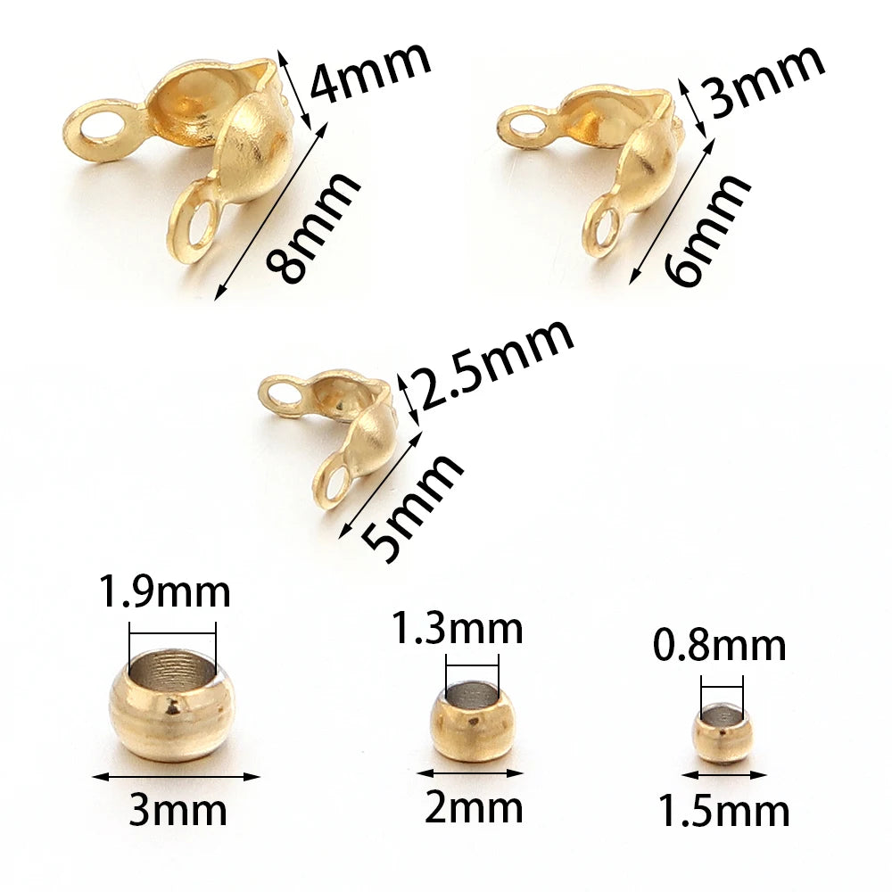 Stainless Steel Jewelry Clasps & Crimp Stopper Beads DIY Set Jewelry Findings Set PLUSH