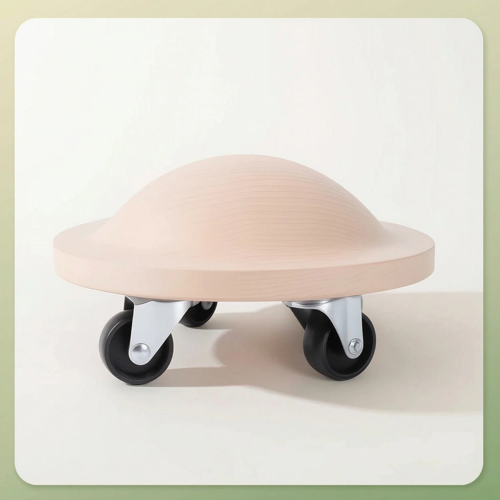 Wooden Ab Roller with Caster Wheels – Portable Core Trainer Ab Roller Wheel PLUSH
