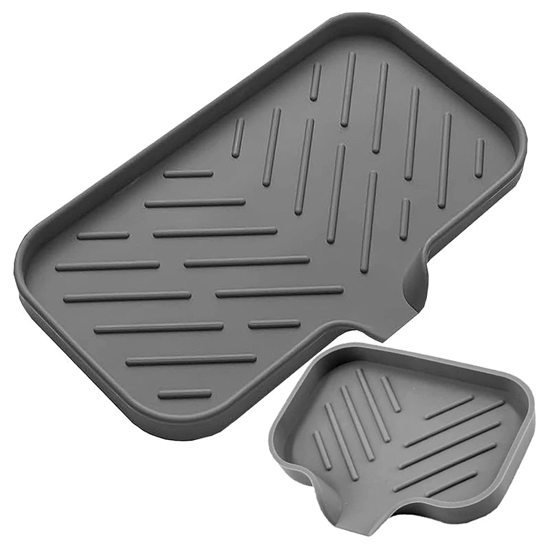 TPR Self-Draining Soap Dish & Sponge Tray – 1 or 2 Pack Soap Dish Tray PLUSH
