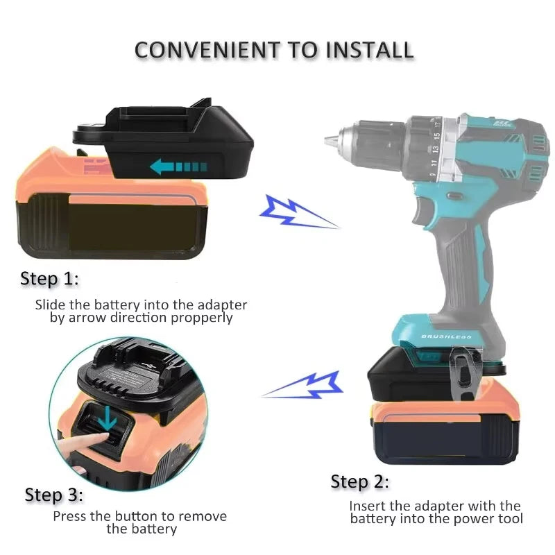 DM18M Battery Adapter – DeWalt 20V to Makita 18V Converter Battery Adapter PLUSH