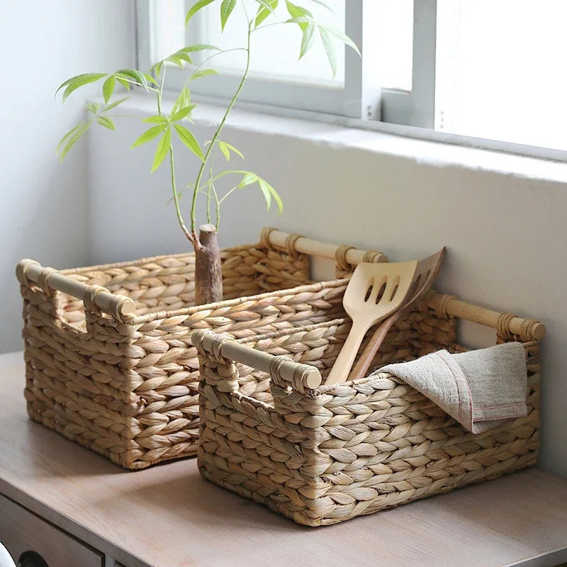 Woven Cucurbita Storage Basket with Handle – S/M/L Woven Storage Basket PLUSH
