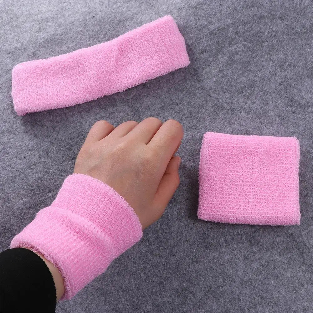 Sports Sweatband Set – Headband & Wristbands for Gym & Tennis Sports Sweatband Set PLUSH
