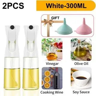 Oil Spray Bottle for Kitchen & Air Fryer – 200/300/500ml Oil Spray Bottle PLUSH White-300ml-2PCS