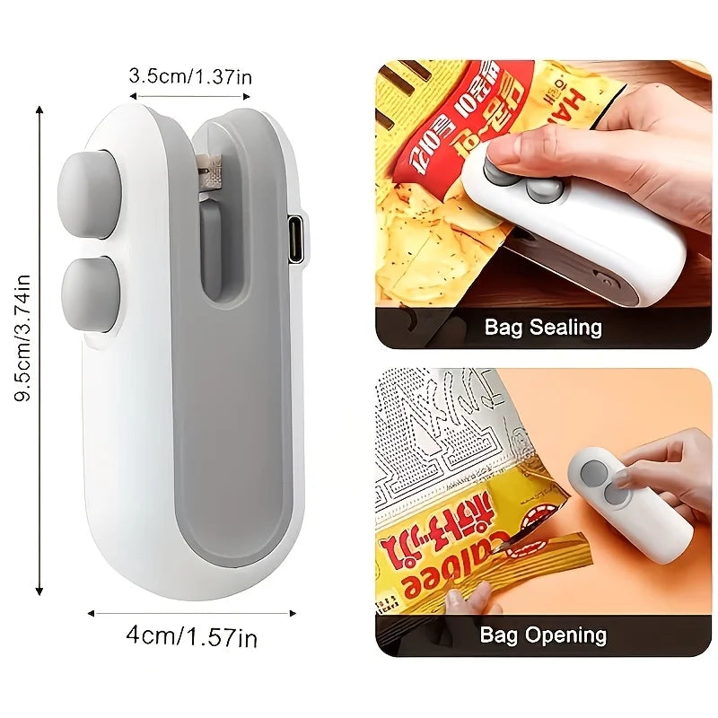 USB Handheld Mini Vacuum Sealer – Rechargeable Food Freshness Mini Vacuum Sealer PLUSH