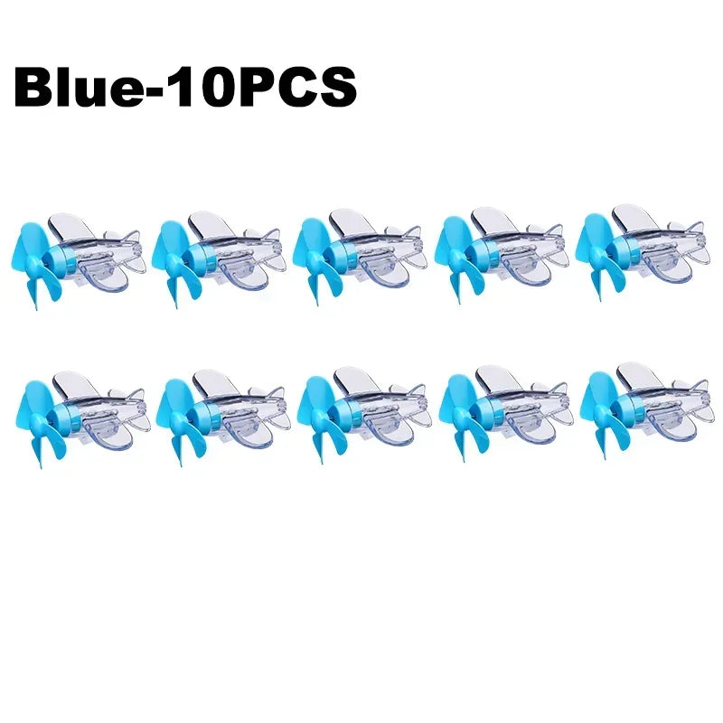 Wind-Powered LED Airplane Bike Handle Decoration & Warning Light Bike Handlebar Light PLUSH Blue-10PC