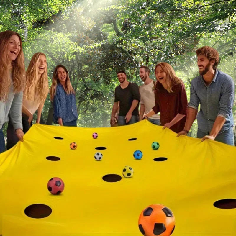Team Building Throw Ball Cave Mat Game Set – 200×145cm, 6 Balls Team Building Game Set PLUSH