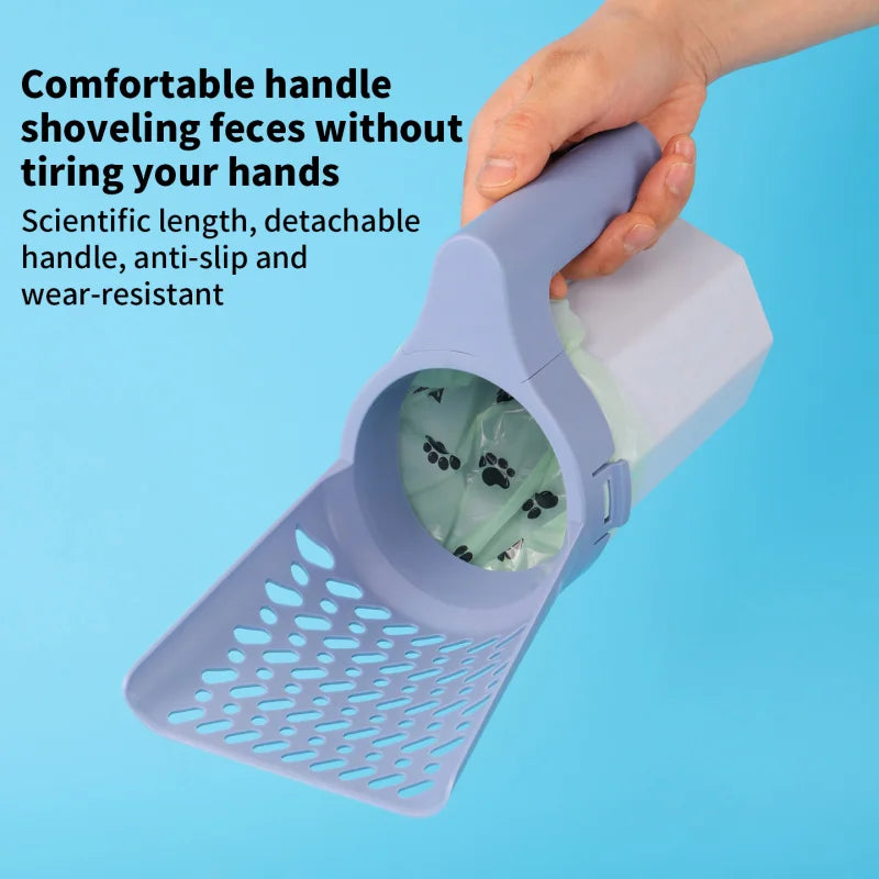 All-in-One Cat Litter Scoop with Waste Bin & Detachable Shovel Cat Litter Scoop PLUSH