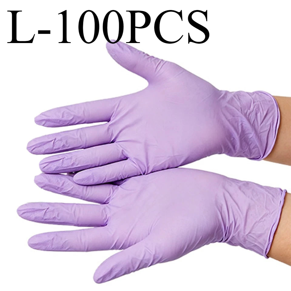 Purple Disposable Nitrile Gloves 50/100pcs – Powder Free Disposable Nitrile Gloves PLUSH L-100PCS