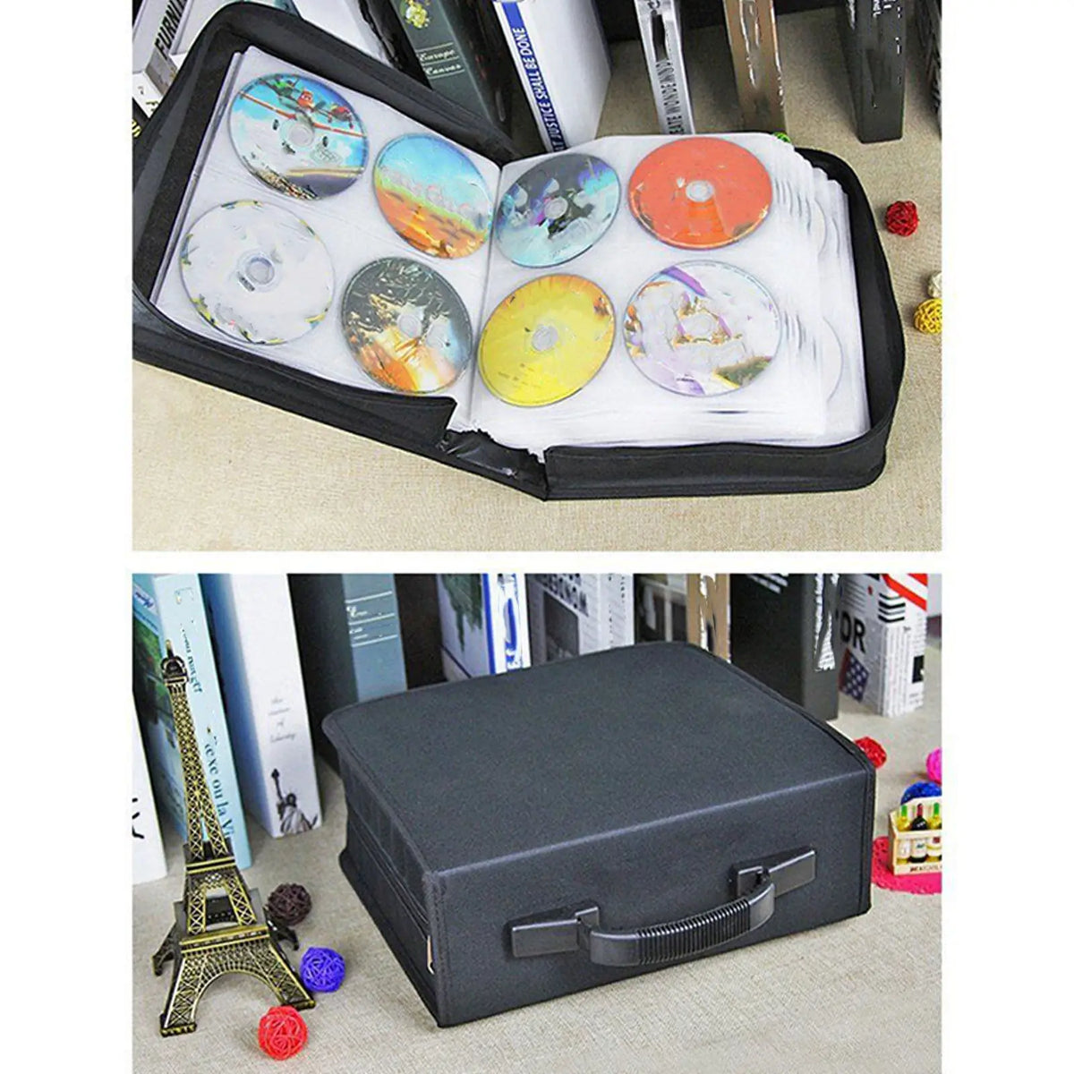 Foxnovo 320-Disc Portable CD DVD Storage Organizer Case CD DVD Storage Case PLUSH Default Title