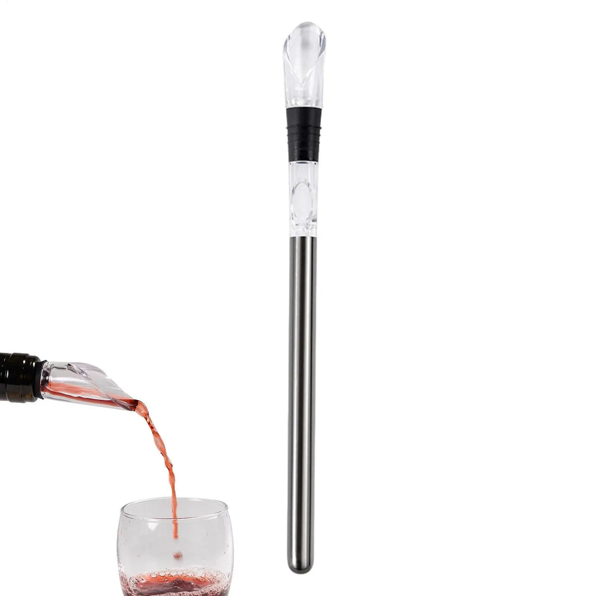 Stainless Steel Wine Chiller Stick – Cools, Aerates & Pours Wine Chiller Stick PLUSH