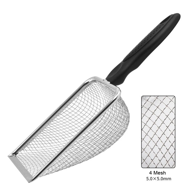 Stainless Steel Reptile & Cat Litter Mesh Scoop Shovel Reptile Litter Scoop PLUSH 5.0X5.0mm