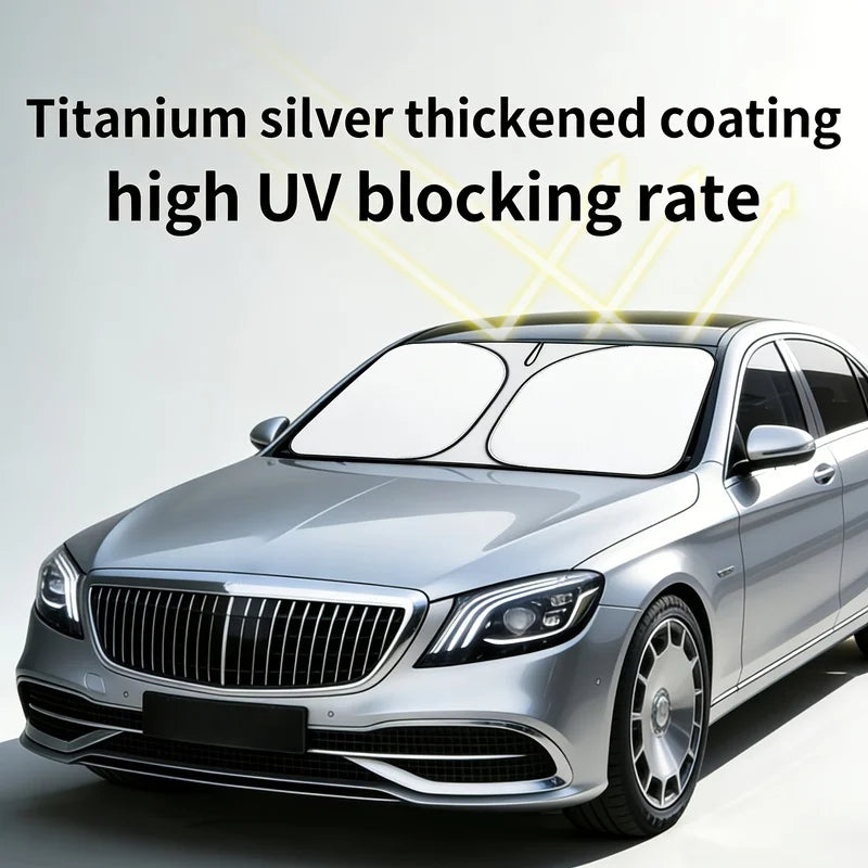 Foldable Car Windshield Sunshade – Universal Fit SUV Sedan Car Windshield Sunshade PLUSH