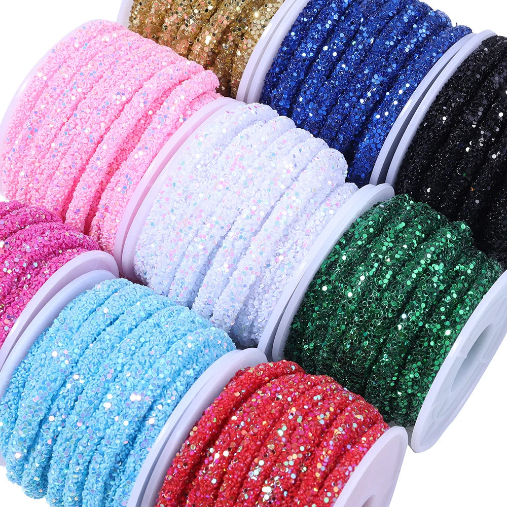 5 Yards 6mm Rhinestone Sequin Cord Chain – DIY Jewelry & Trim Rhinestone Trim Chain PLUSH