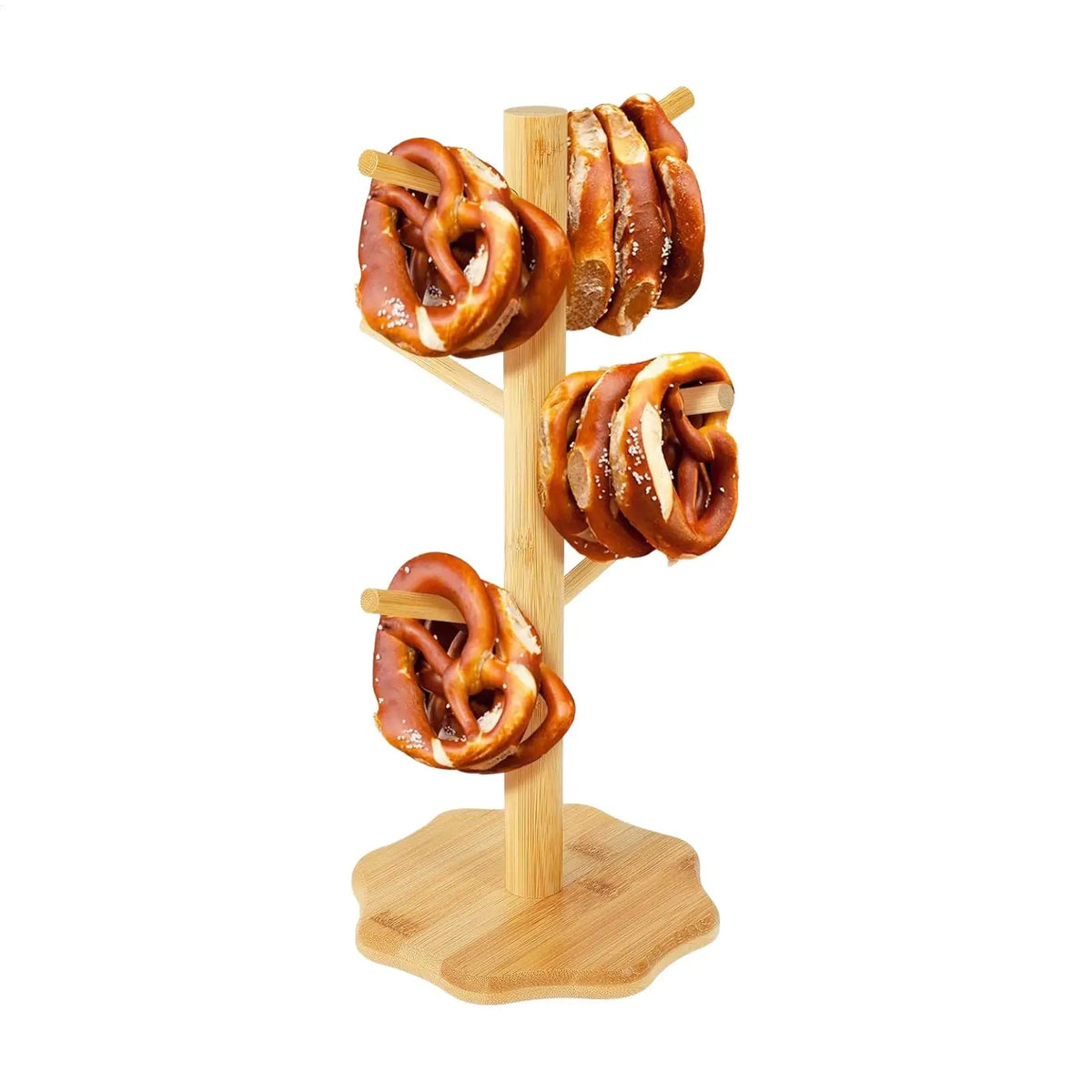 Wooden Tree Shape Pretzel & Sausage Display Holder Stand Food Display Stand PLUSH