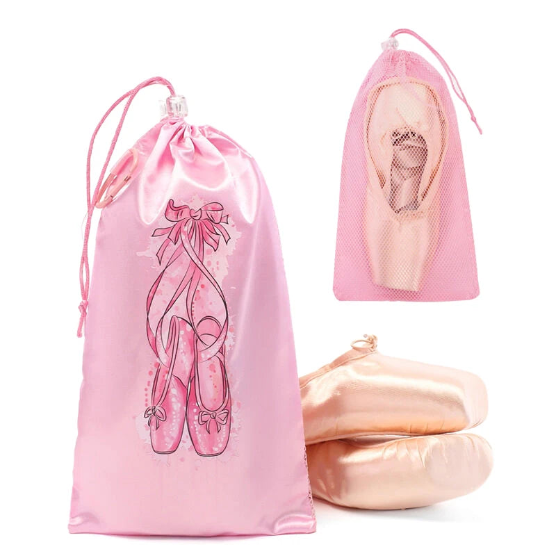 Mesh Dance Shoe Bag – Drawstring Ballet Organizer Pouch Dance Shoe Bag PLUSH