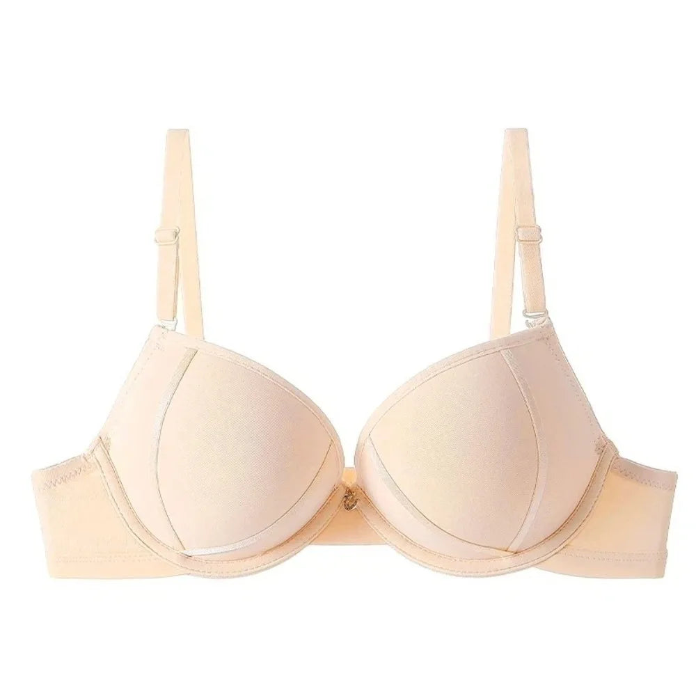 Women's Deep V Push-Up Bra with Crystal Detail – Yoga Women's Push-Up Bra PLUSH Apricot S