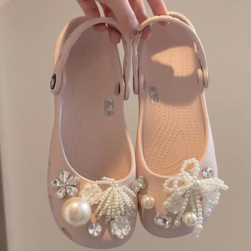 Flower Rhinestone Pearl Shoe Charms Kit – Ballet Shoe Decor Shoe Charm Set PLUSH A1