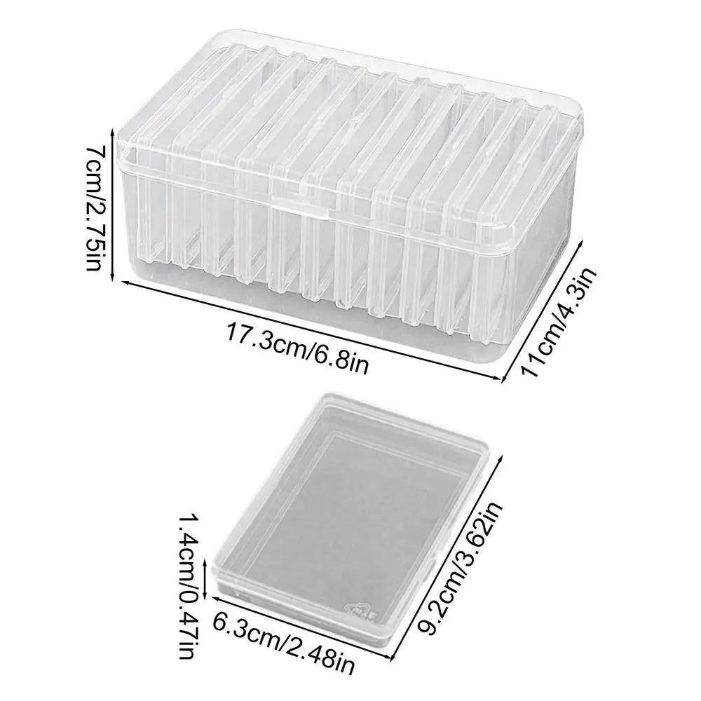 Transparent Plastic Storage Box 11 Compartments | Cards & Jewelry Compartment Storage Box PLUSH 1PC