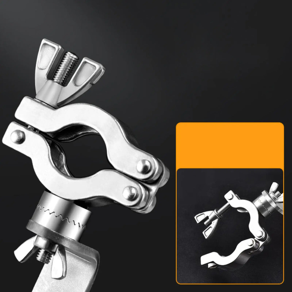 Fishing Umbrella Stand Holder 360° Rotation Stainless Clamp Umbrella Stand Holder PLUSH