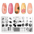 Nail Stamping Plates – Nature Animal Floral Designs 12×6cm Nail Stamping Plate PLUSH 05