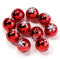 10pcs 16mm Christmas Acrylic Round Beads – Red & Green DIY Acrylic Spacer Beads PLUSH Style 6