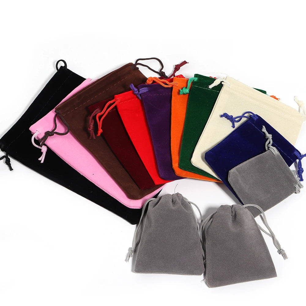 Velvet Drawstring Jewelry Pouches Gift Bags 5-10pcs Jewelry Packaging Pouch PLUSH