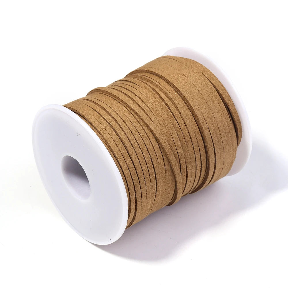 50 Yards 2mm Korean Suede Faux Leather Cord – DIY Jewelry Making Jewelry Craft Cord PLUSH light brown