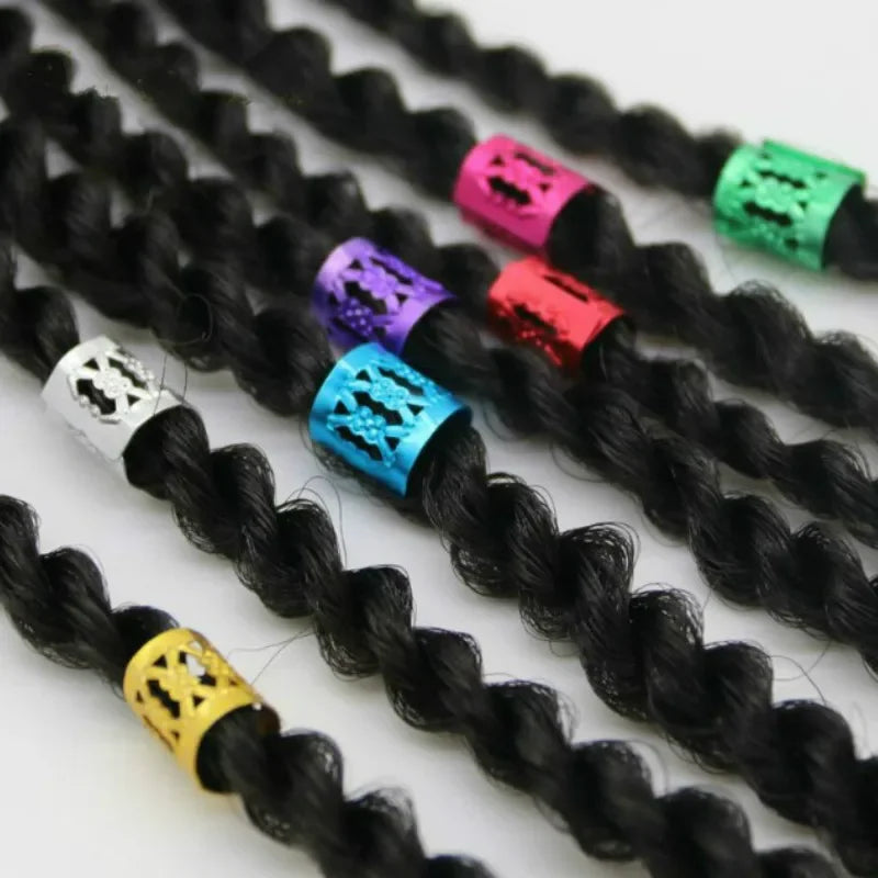 Dreadlock Beads & Braid Cuffs – 50–200pcs Micro Hair Rings Hair Braid Cuffs PLUSH