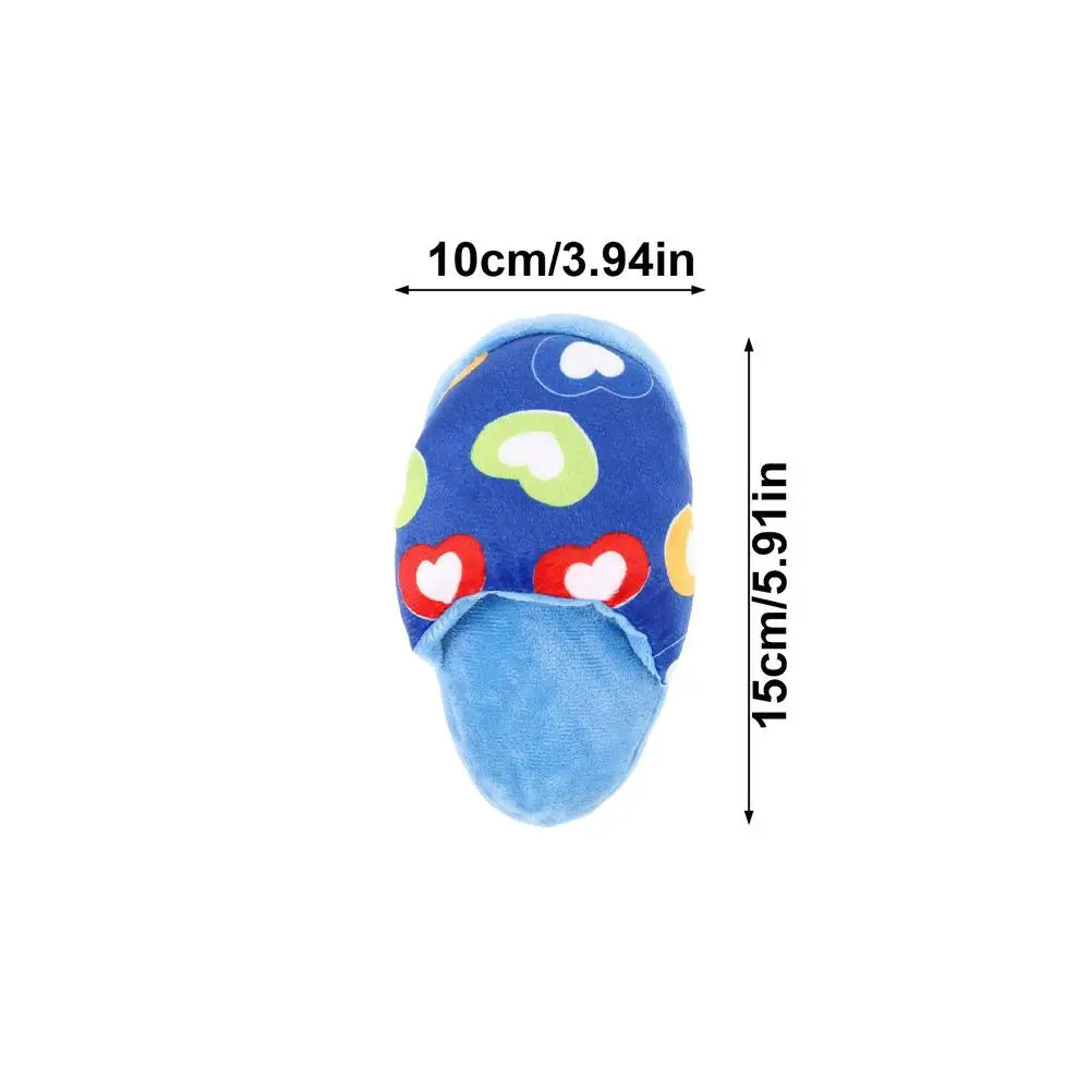 Squeaky Plush Slipper Dog Toy – Interactive Chew Play Squeaky Dog Toy PLUSH Blue