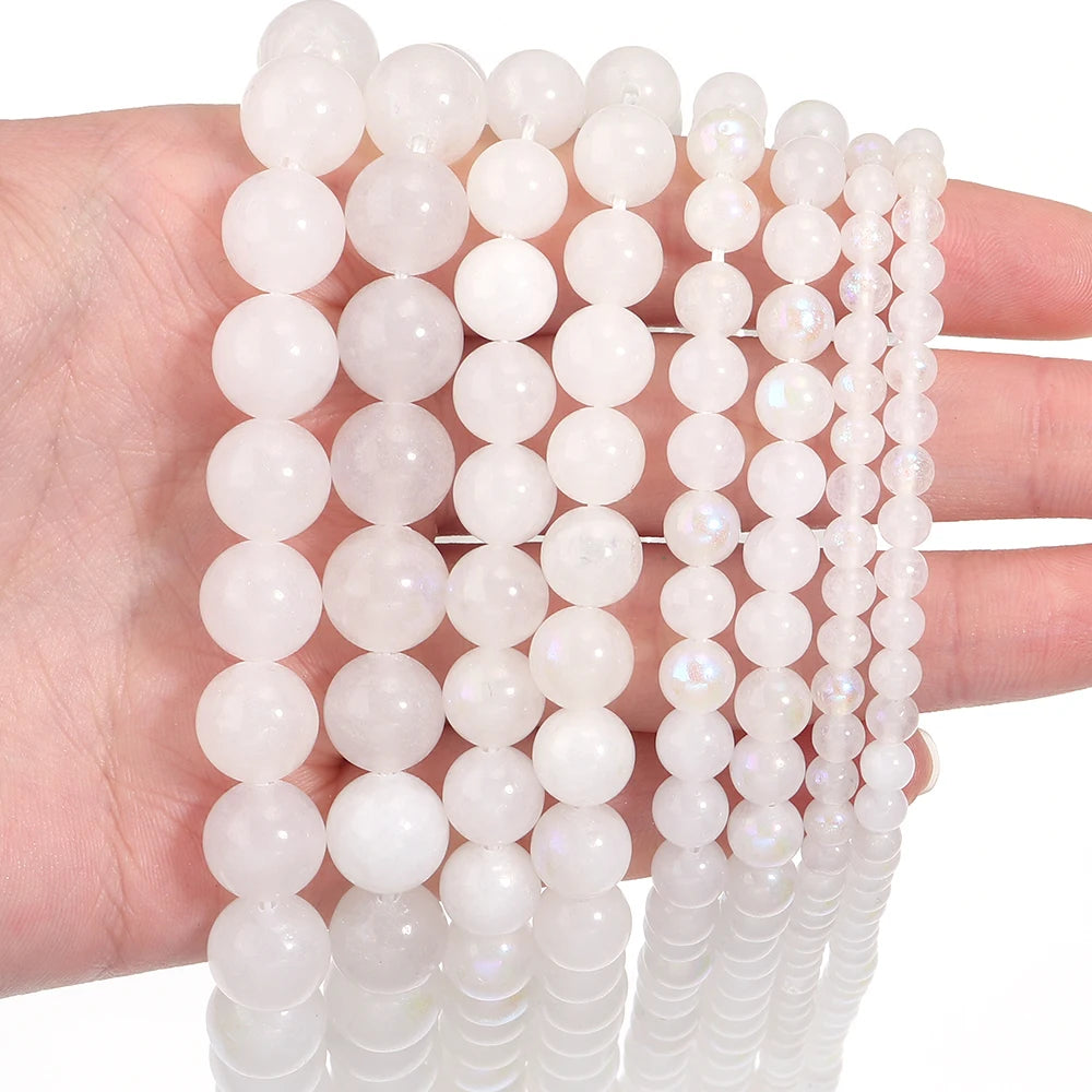 Natural Moonstone Round Spacer Beads 4–10mm | DIY Jewelry Natural Stone Beads PLUSH